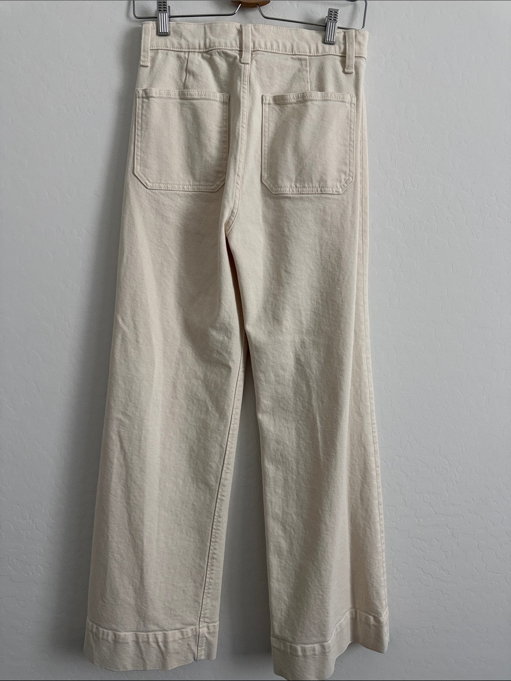 J.Crew Sailor wide leg denim trousers in an ecru color Sz 27 - Picture 5 of 8